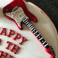 60th music, guitar cake