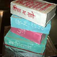 Book stack cake