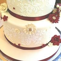 petite Gerbera's wedding cake