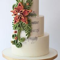 Quilled Christmas Wedding Cake