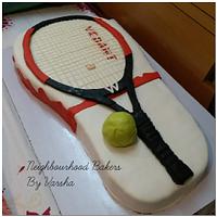 Tennis racket cake