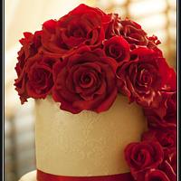 Cascading Red Roses 