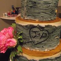 Woodland style wedding cake