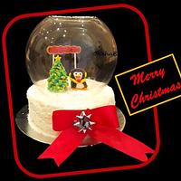 Snow Globe Christmas Cake