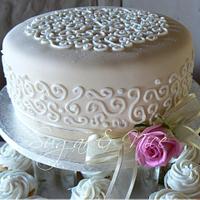 Ivory & White Wedding Cupcake Tower