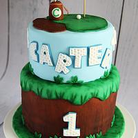 Golf themed 1st Birthday cake