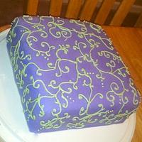 Green and Purple Present Cake