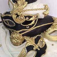 Masquerade mask pillow cake sweet 16