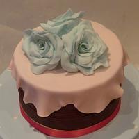 Ganached cake with pretty roses