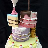 Gravity defying stacked cakes