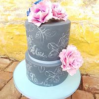 Chalkboard Cake for Alice