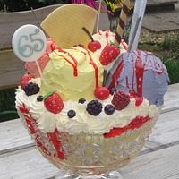 Ice cream sundae cake