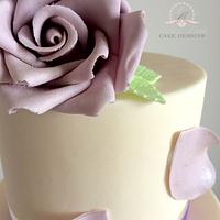 Lilac Rose Wedding Cake