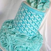 The real Aqua Wedding Cake