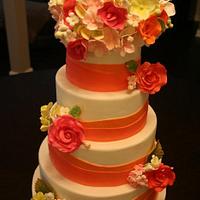 spring/summer colour wedding cake