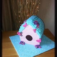 Birdhouse Birthday Cake