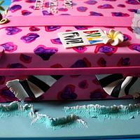 Pink Leopard Print Suitcase Cake