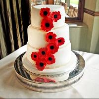 'Poppies' Wedding Cake