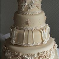 Ivory regal wedding cake