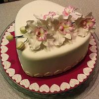 Cake with  orchids 