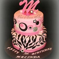 Girly Zebra Cake