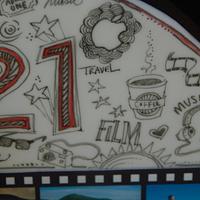 Doodle cake for film student