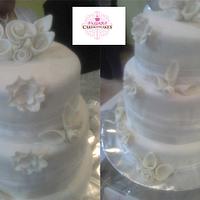 WHITE  WEDDING CAKE