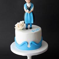 Birthday Cake with Figurine in German Traditional Dress