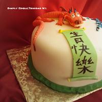 Mushu Dragon Theme Cake