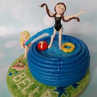 bomb in the swimming pool cake gravity defying.