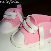 Christening Cake with Pink Converse shoes