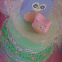 Owl Cake with sugar nest