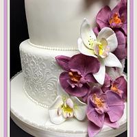 Moth Orchid Wedding Cake