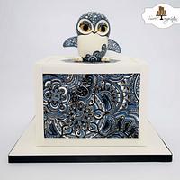Zentangle Owl Cake