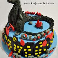 Godzilla Theme Cake