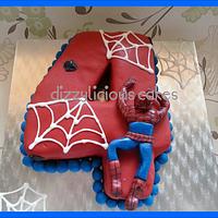 spiderman number 4 cake