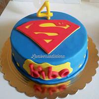 Superman and princess cake for twin