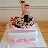 lifes journey cake - happy 40th birthday 