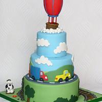 Transport Cake with Hot Air Balloon