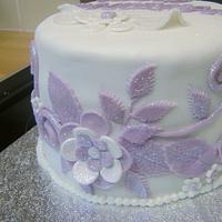Glitter flower cake