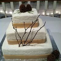 Winter Woodsy Wedding Cake