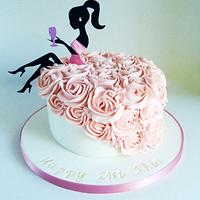 Lady silhouette buttercream dress cake