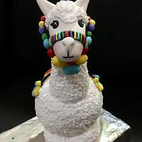 Llama cake topper 
