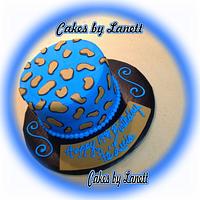 Blue Animal Print Cake