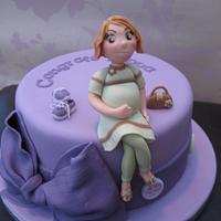 Purple baby shower cake