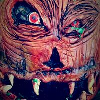 creepy pumpkin and cauldron cake by Liz Huber @Cakery Creation