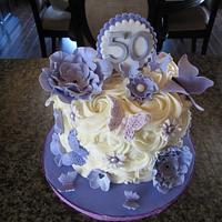 50th Birthday cake & cupcakes
