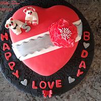Sweet heart birthday cake