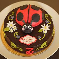 Ladybug and flowers cake
