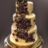 Lilac Hydrangea Wedding cake